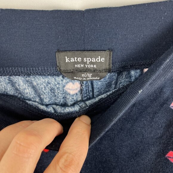 Kate Spade Lip Velour Lounge Pants Women's Size XL - Picture 5 of 14